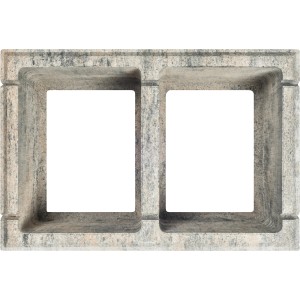 Diephaus Mauerstein Mileo Maxi Muschelkalk, Hohlstein mit zwei Aussparungen.