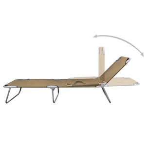 furnicato Sonnenliege, klappbar und verstellbar, in Taupe. Ideal zum Entspannen im Garten.