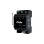 Schwarzes Shelly Relaismodul Pro 3 für Hausautomation, 3-Kanal, 48A, zur Montage auf DIN-Schiene.