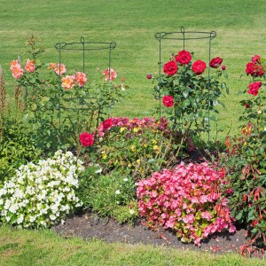 Relaxdays Rankhilfe Stahl Dunkelgrün Verzinkt 3er Set 76 cm x 26 cm