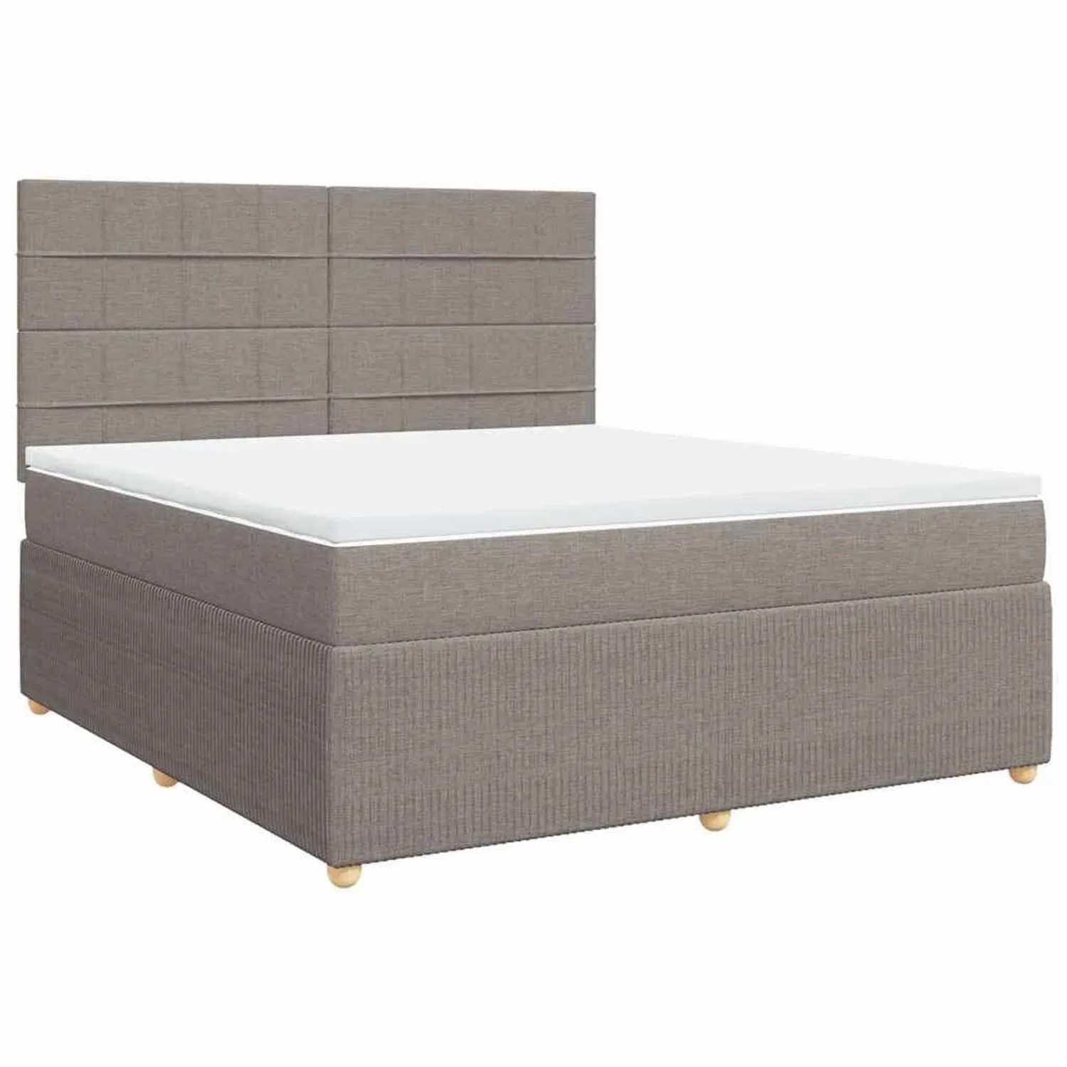 vidaXL Boxspringbett mit Matratze Taupe 180x200 cm Stoff 3294439
