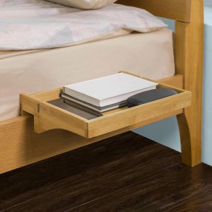 SoBuy Bettablage NKD01-N aus Bambus, zum Einhängen am Bettrahmen als Nachttisch.