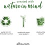 Elho Anzuchttopf: Icons für Recycling, Windenergie und Qualität.