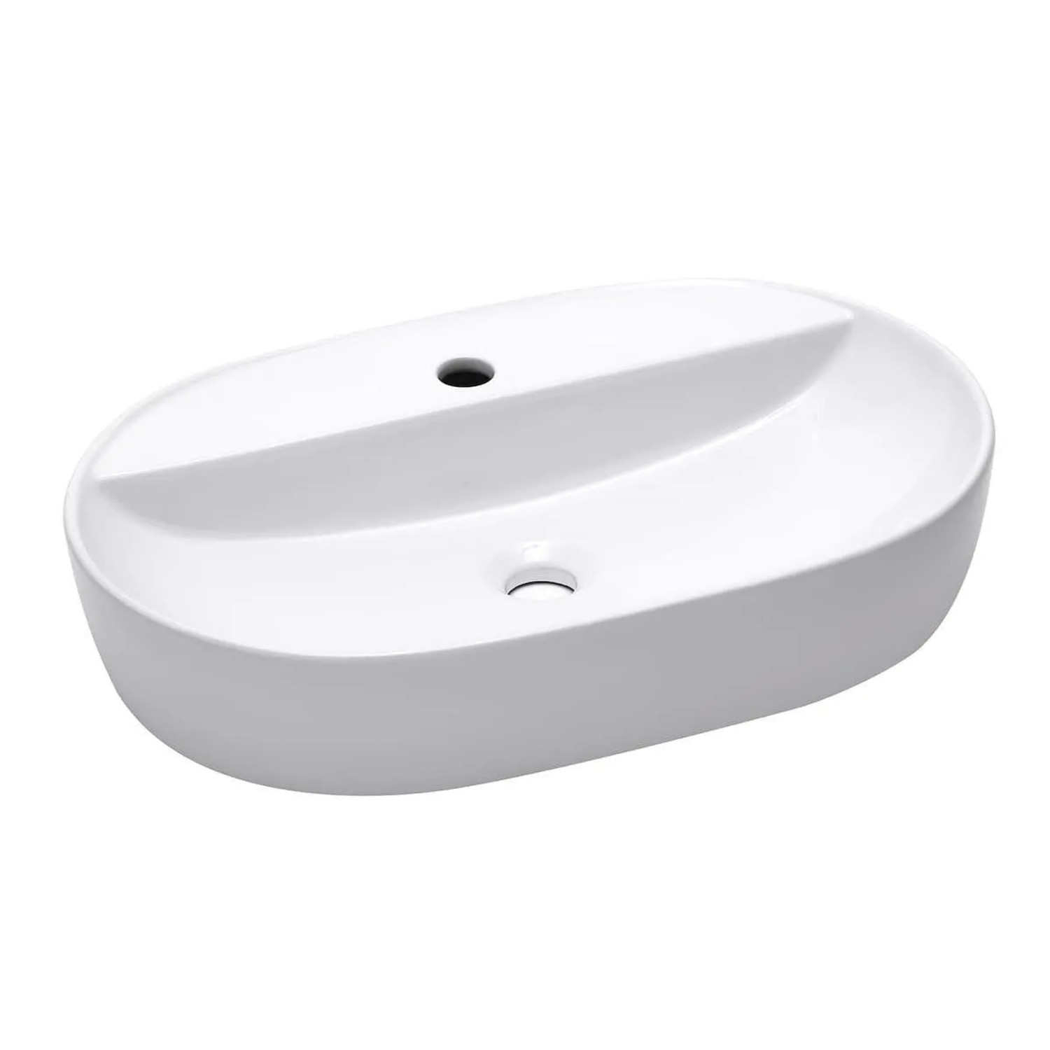 Swiss Aqua Technologies Aufsatzwaschbecken Waschbecken 60x40CM mit Ablagefläche Weiß