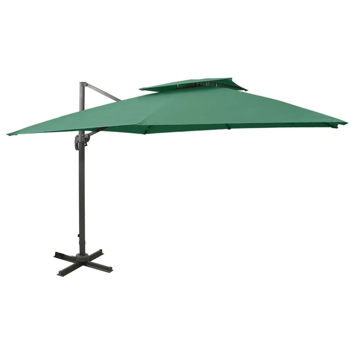 vidaXL Ampelschirm mit Lüftung 300x300 cm Grün 312370