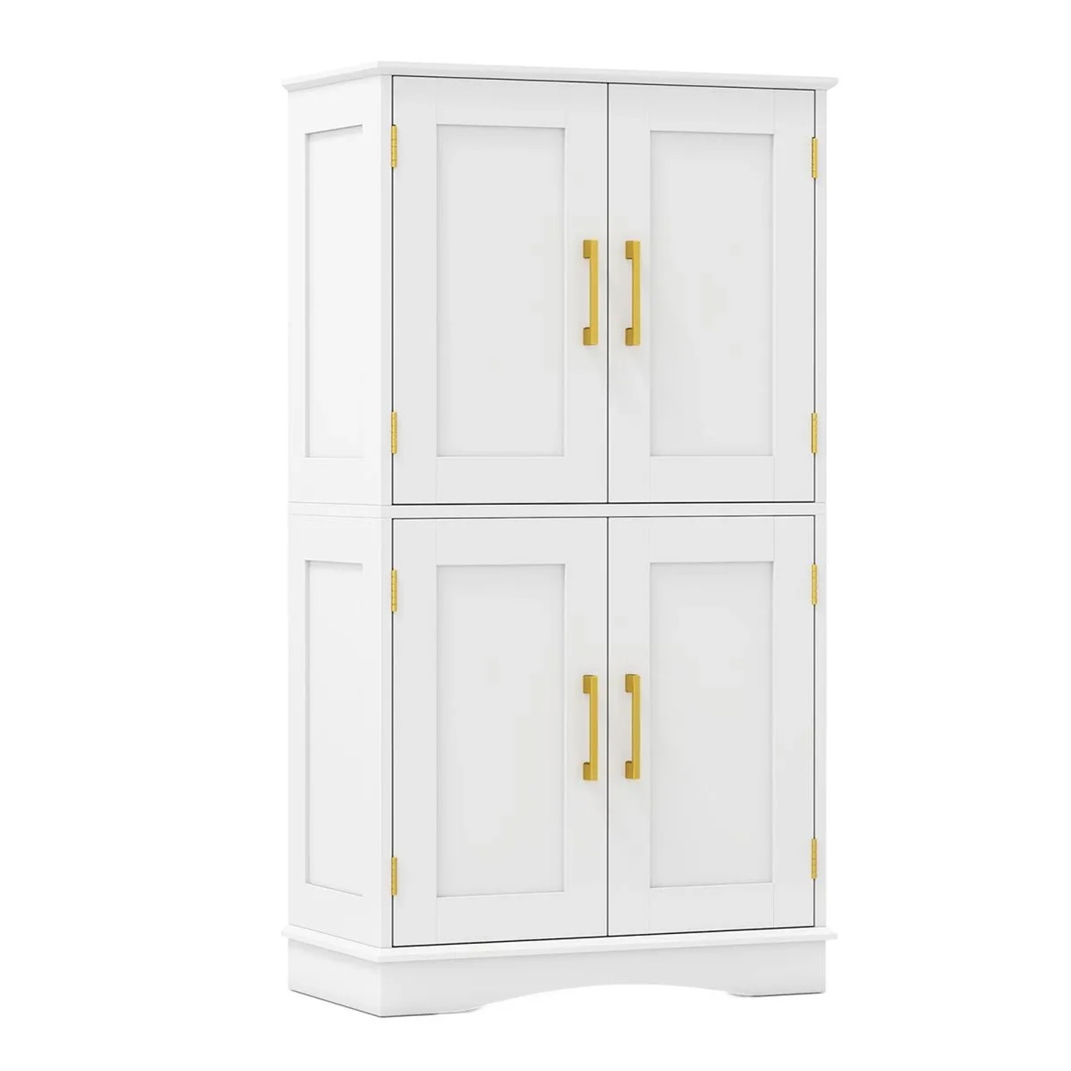 Costway Küchenschrank Aus Holz 4 Türen 2 Regalen 60 x 30 x 110 cm Weiß