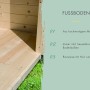 Detailaufnahme Karibu Gartenhaus Adelie: Massivholzboden mit Nut- und Federbrettern und imprägnierten Bodenbalken.