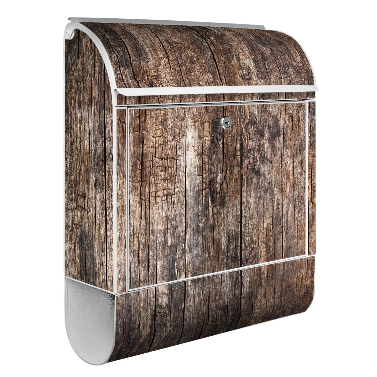 Banjado Design Briefkasten Weiß Pulverbeschichtet, 39x47x14cm, 2