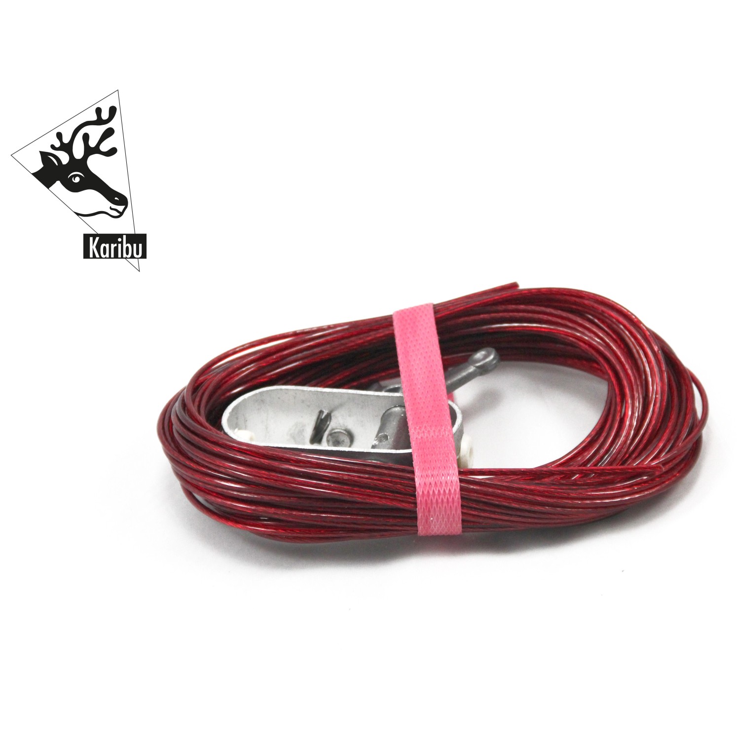 Karibu Spannschnur und Spanner für Winterabdeckplane, rot.