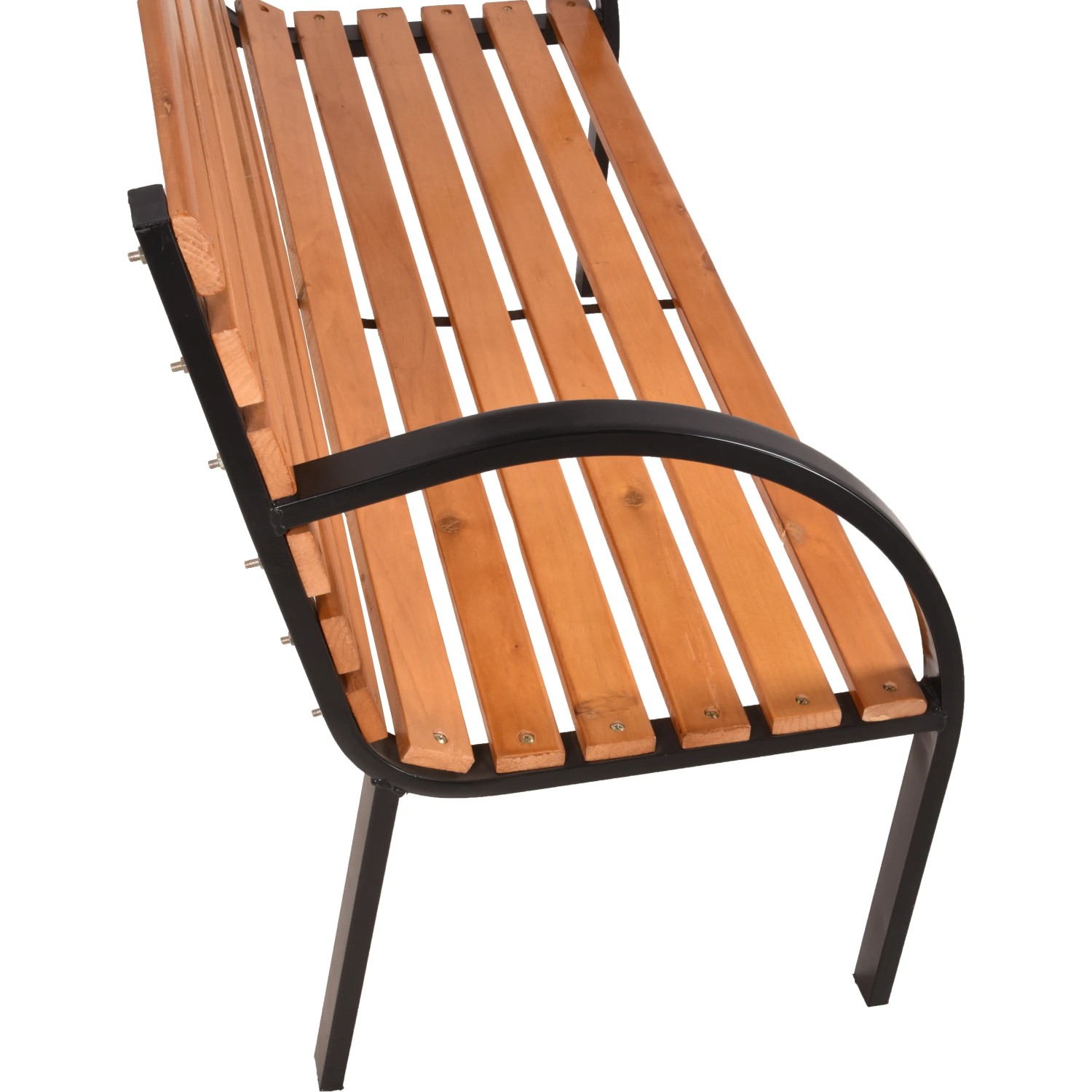 Garten Pleasure Parkbank Bellevue aus Holz und Stahl, naturbelassen/schwarz.