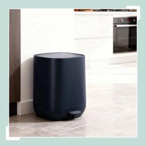 Relaxdays Tretmülleimer Kunststoff Dunkelgrau Softclose Trittpedal 5 l 25 cm x 21,5 cm x 21,5 cm 1 kg