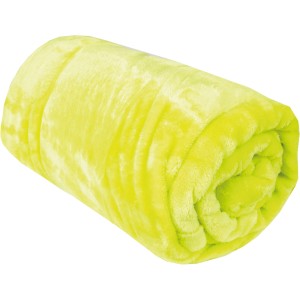 Gerollte, grüne Bestlivings Kuscheldecke Celina (70x100 cm). Weiche Wohndecke für Sofa oder Bett.