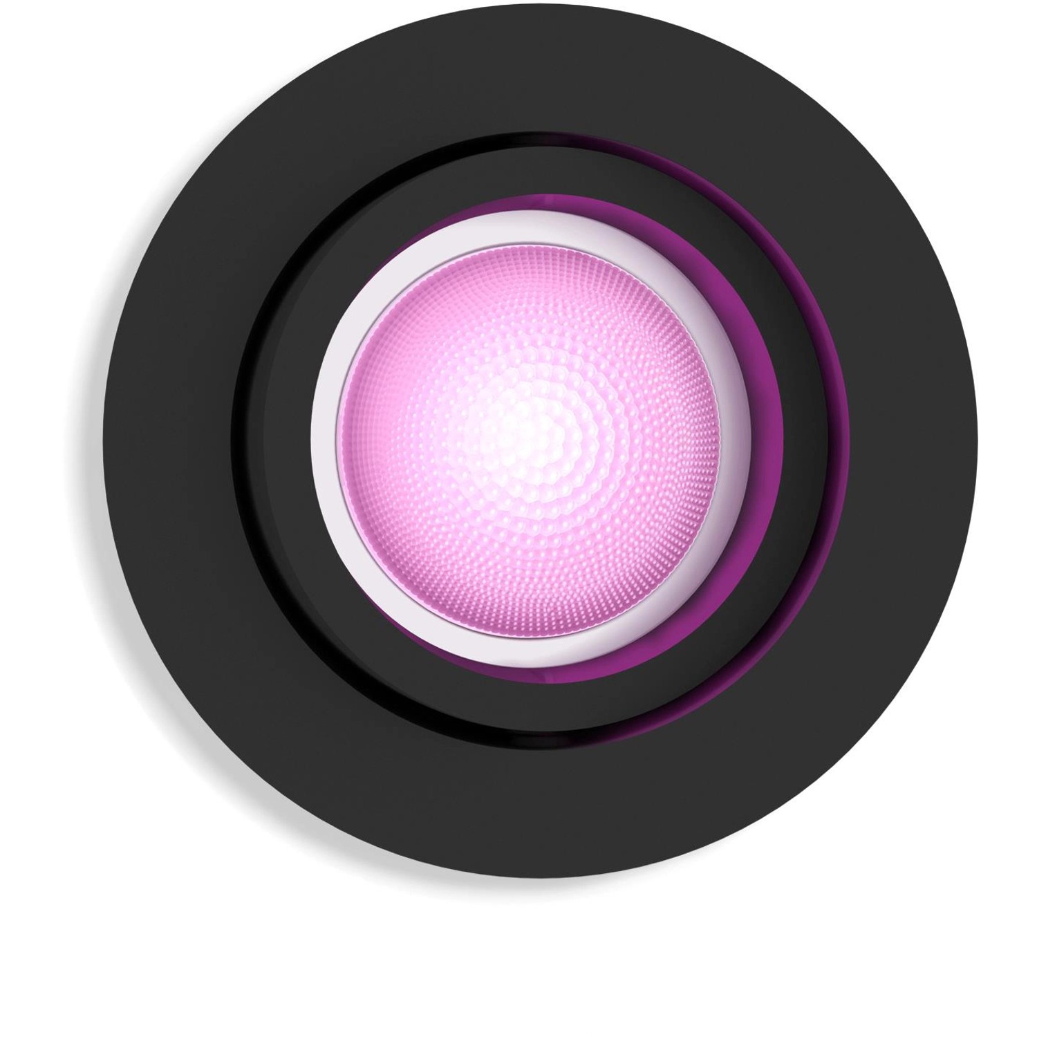 Schwarzer Philips Hue Centura Einbauspot mit farbigem Licht, 350 lm.