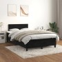 Schwarzes vidaXL Boxspringbett (120x200 cm) mit Matratze und Samtbezug.