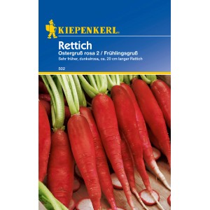 Kiepenkerl Rettich Ostergruß rosa, dunkelrosa, ca. 20 cm lange Gemüsesamen.