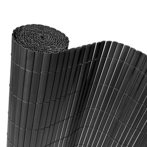 Floordirekt PVC Sichtschutzzaun UV-Beständig Verstärkt Gartenzaun 150 x 500 cm Grau