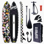 Suprfit Stand-Up Paddling Board Stickers Black 10'8 Set. Aufblasbares SUP Board mit Pumpe, Paddel, Finnen, Rucksack.