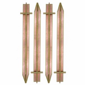 4 rote AMANKA Stahl Erdnägel mit T-Profil, 300x25mm, für Camping & Outdoor.