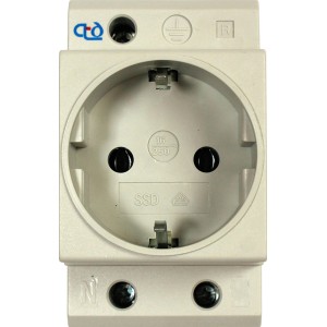 Einbausteckdose für DIN-Schiene, Schutzkontakt, 10/16A, für Relaiseinsätze & Schalteinsätze.