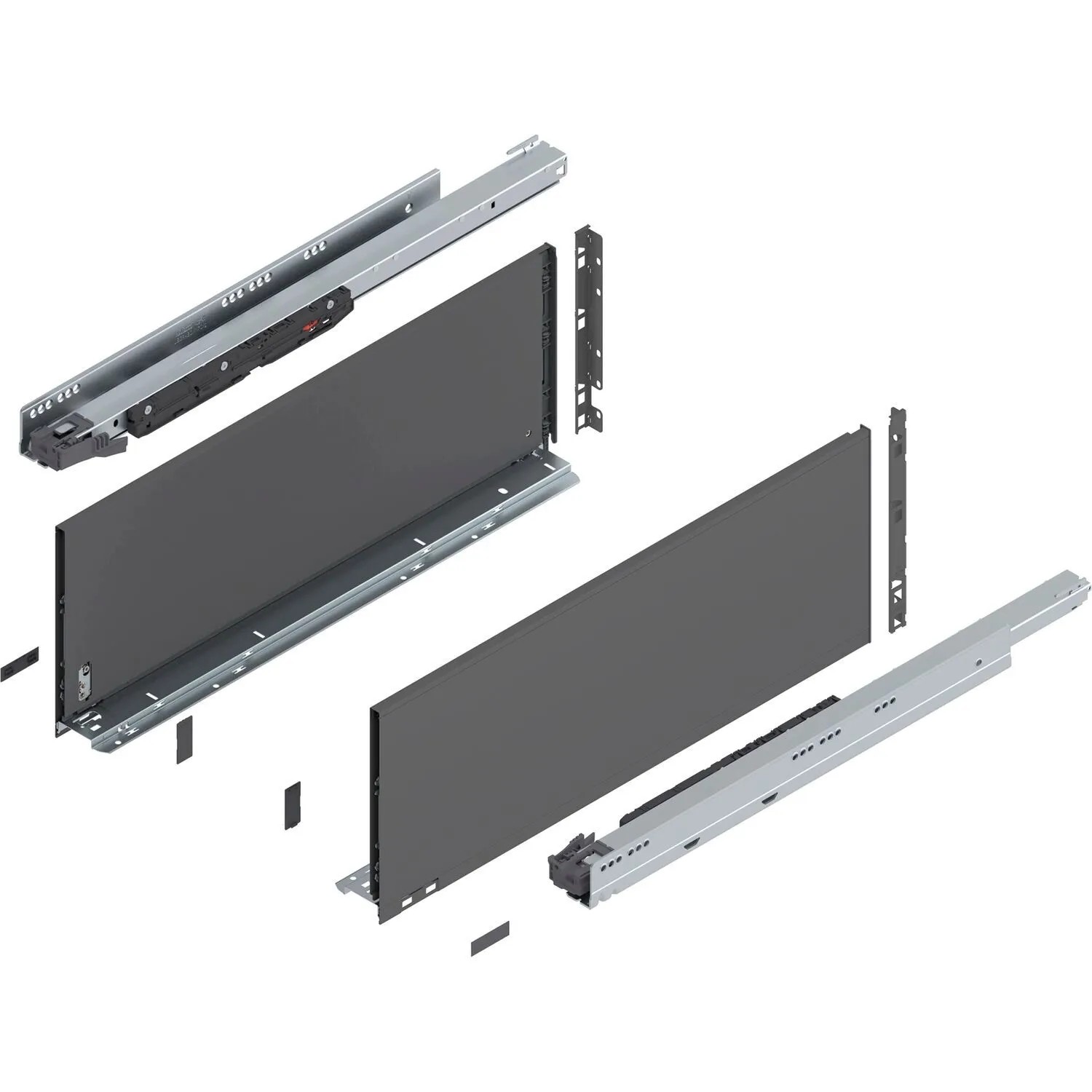 Blum Legrabox Pure Set Höhe F Tip-On Vollauszug 650 mm 70 kg Oriongrau 1 Paar