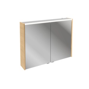 Fackelmann Badmöbel Spiegelschrank B.Round 90 cm Sandeiche