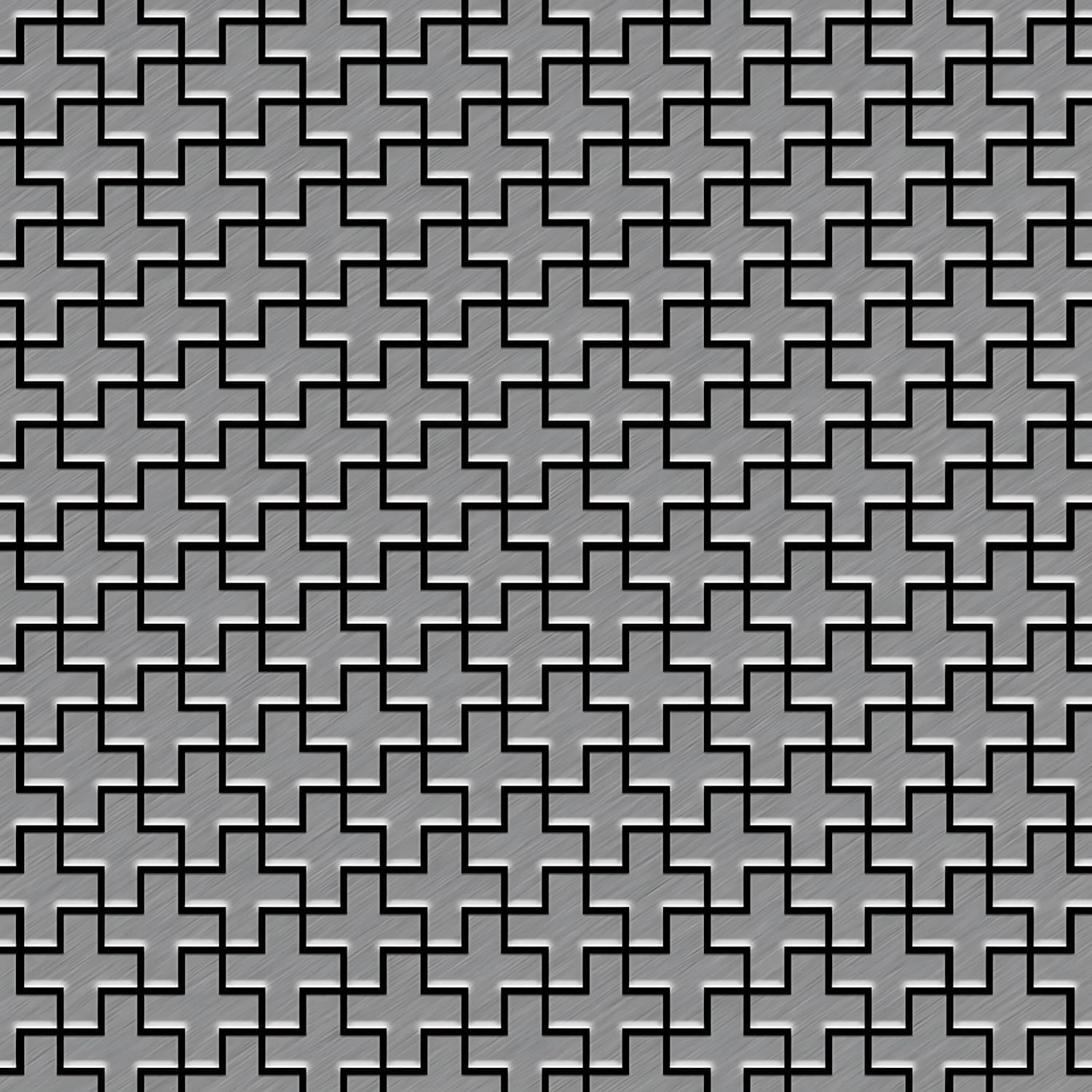 ALLOY Mosaik Fliese Massiv Metall Edelstahl Marine Gebürstet Grau Swiss Cro günstig online kaufen