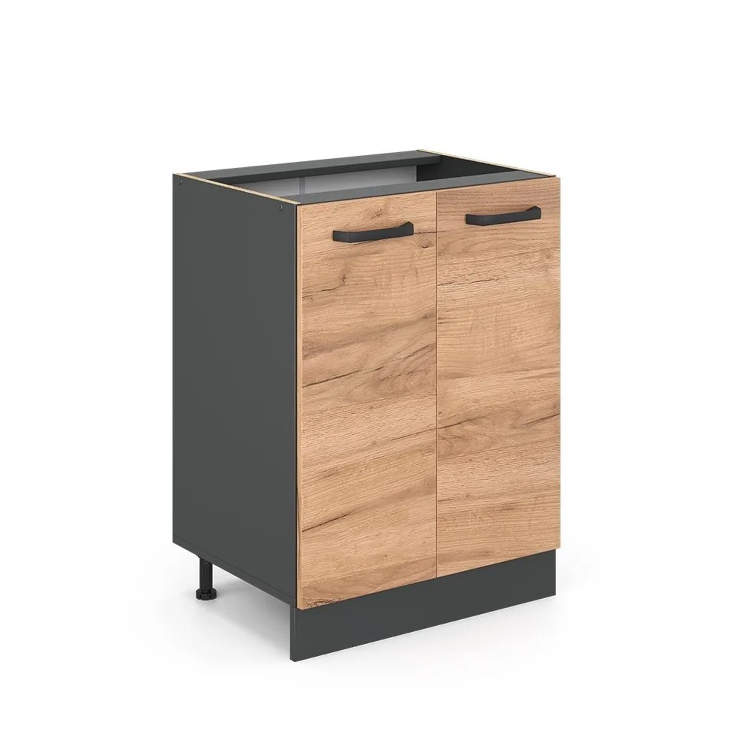 Vicco Küchenunterschrank R-Line Goldkraft Eiche Anthrazit 60 cm ohne Arbeitsplatte