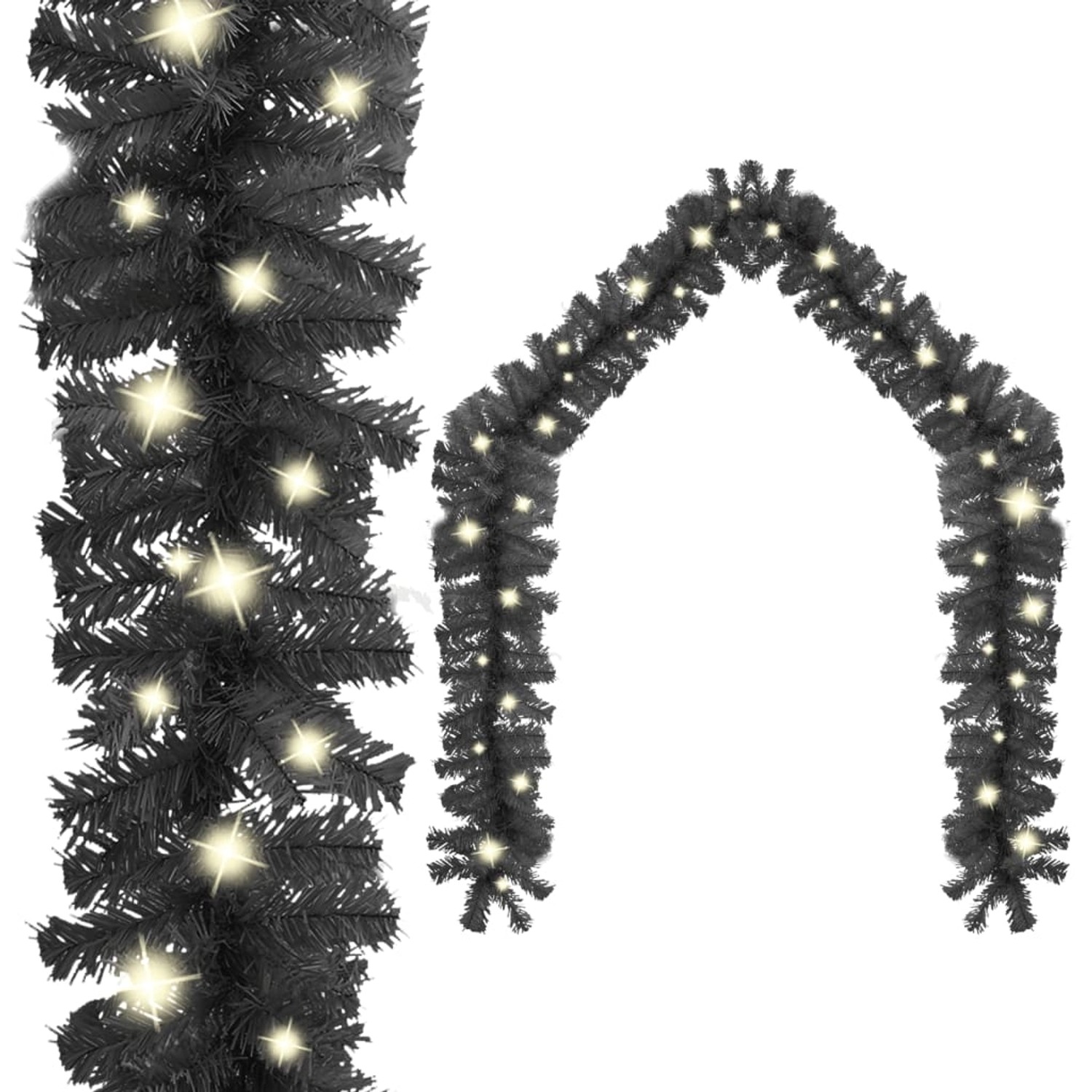 vidaXL Weihnachtsgirlande mit LED 5 m Schwarz 329189
