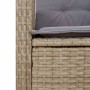 Detailansicht der beigemischten vidaXL Garten-Essgruppe aus Polyrattan mit grauen Kissen.