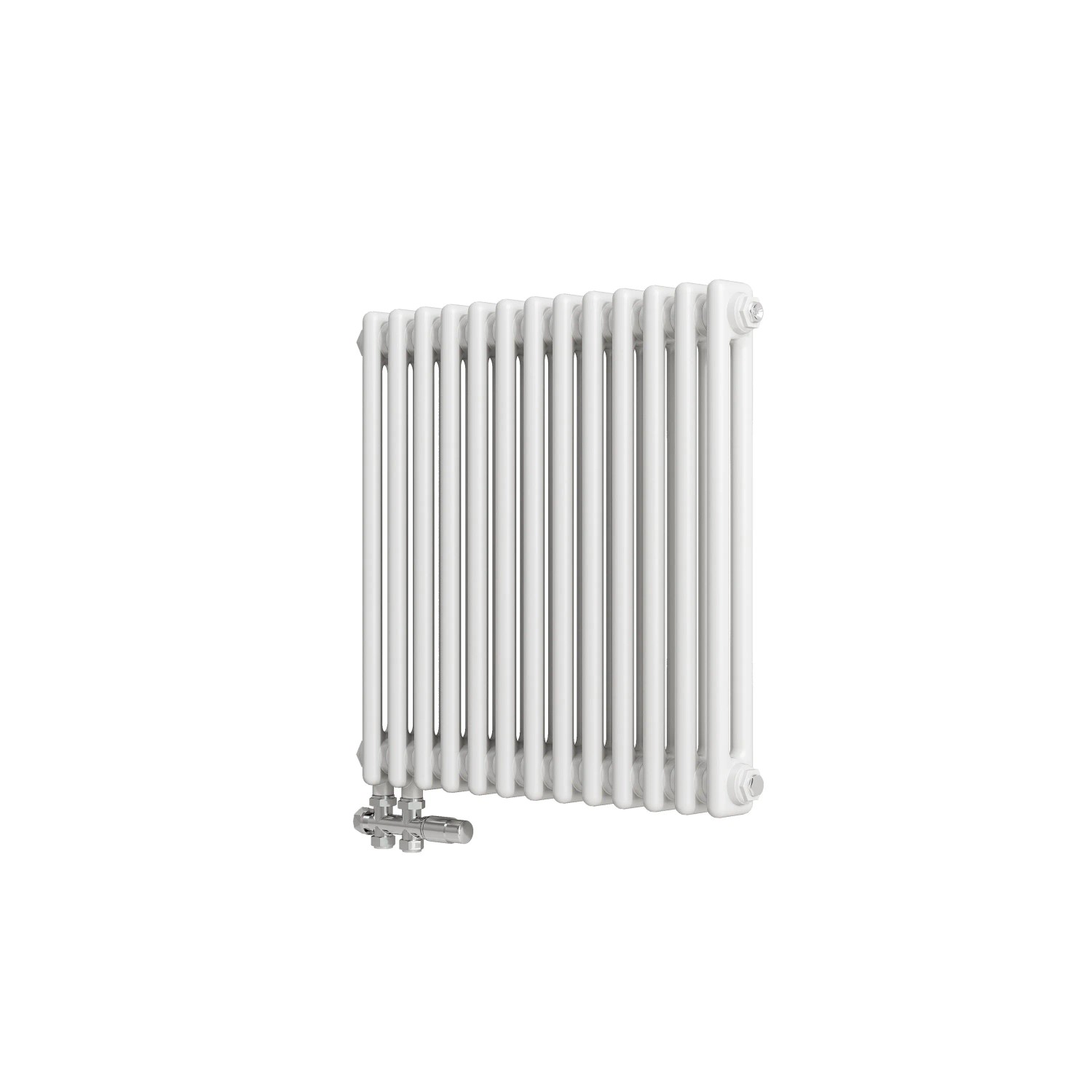 Duschparadies Traditioneller Heizkörper 600 x 605 mm 671W Doppellagig Gusseisenstil Weiß