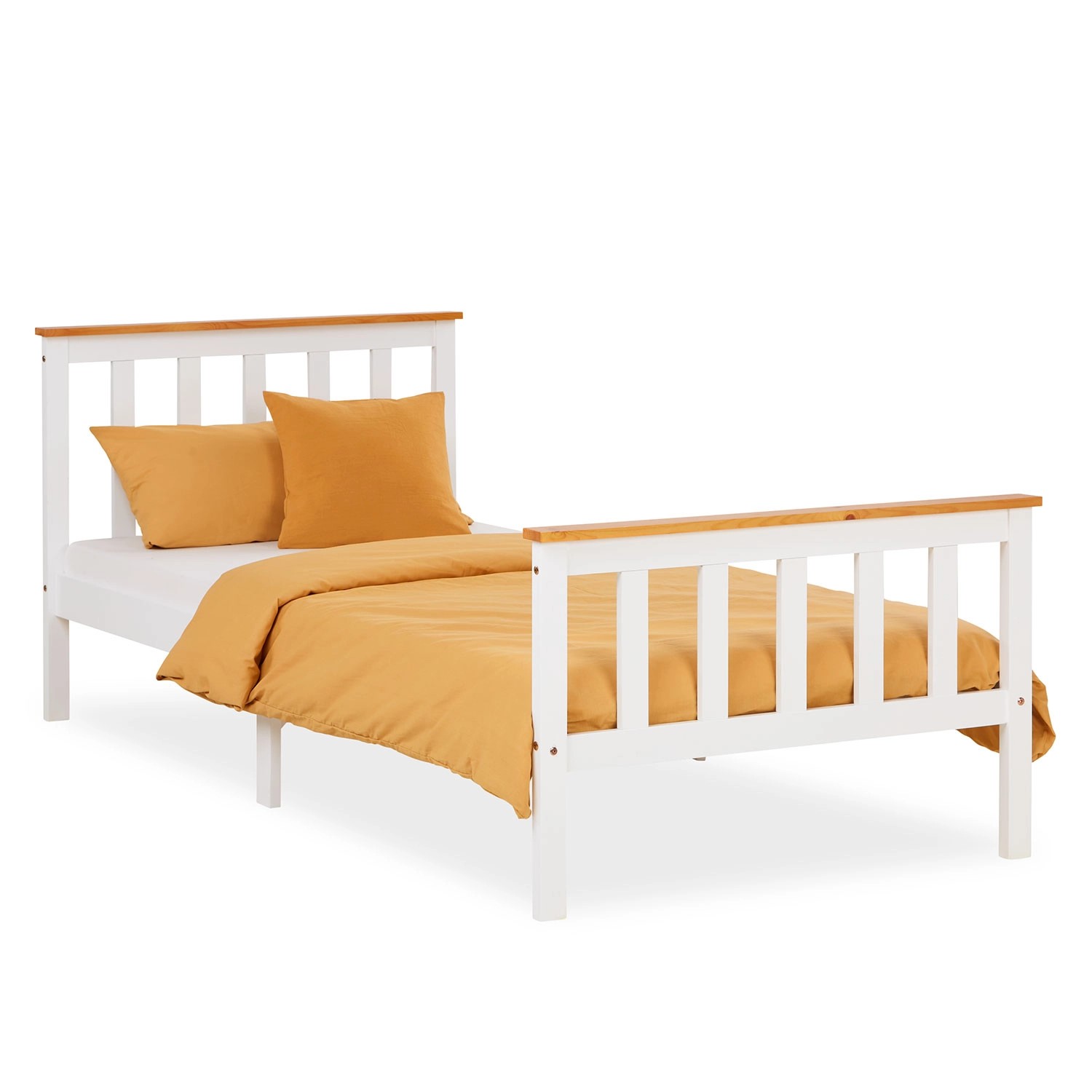 Homestyle4u Jugendbett 90 x 200 cm Weiß 1842