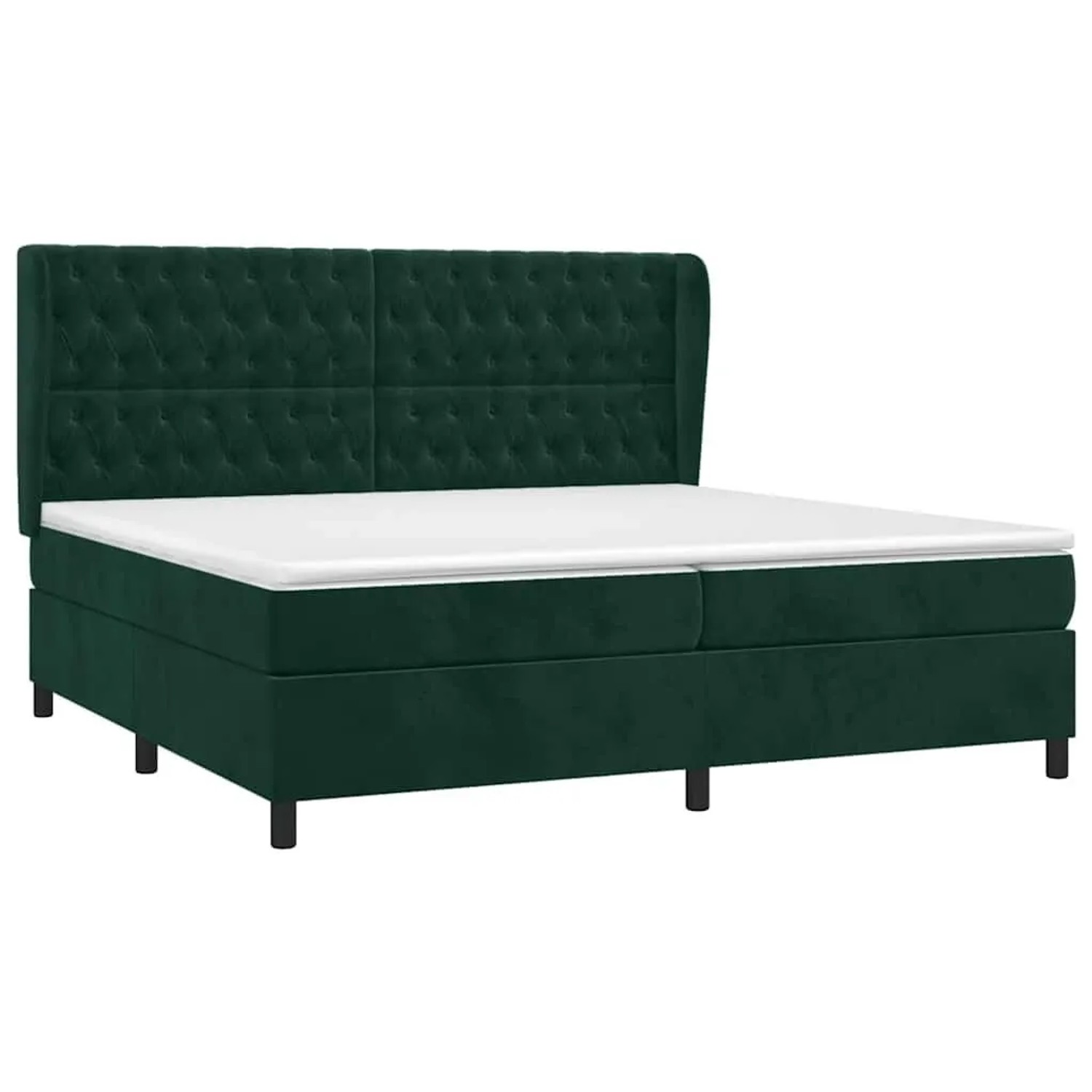 vidaXL Boxspringbett mit Matratze Dunkelgrün 200x200 cm Samt 3129414 günstig online kaufen