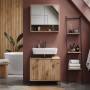 Vicco Waschtischunterschrank Eliza Viking Oak, 70 cm breit, mit 2 Türen im Badezimmer.