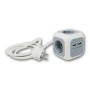 world-trading-net SteckdosenWürfel 4-fach + 2x USB-A 14m Kabel