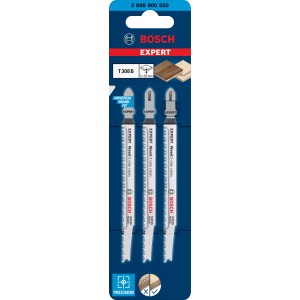 Bosch Expert T 308 B Stichsägeblätter für ausrissfreie Holzschnitte, 3er-Set.