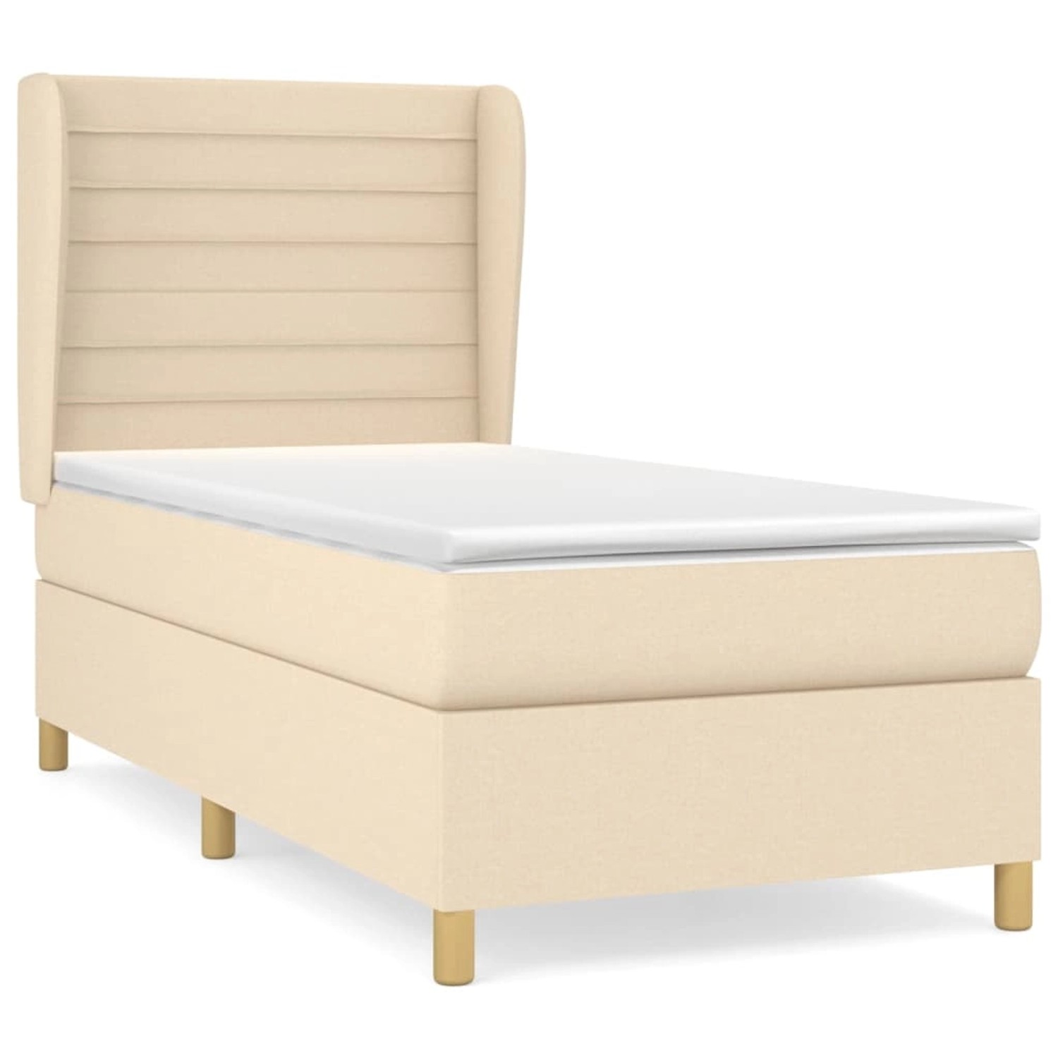 vidaXL Boxspringbett mit Matratze Creme 90x190 cm Stoff1372761 günstig online kaufen