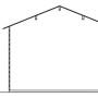 Skan Holz Gartenhaus Faro 3: Schemazeichnung mit Maßen (Höhe 256 cm, Wandhöhe 195 cm).