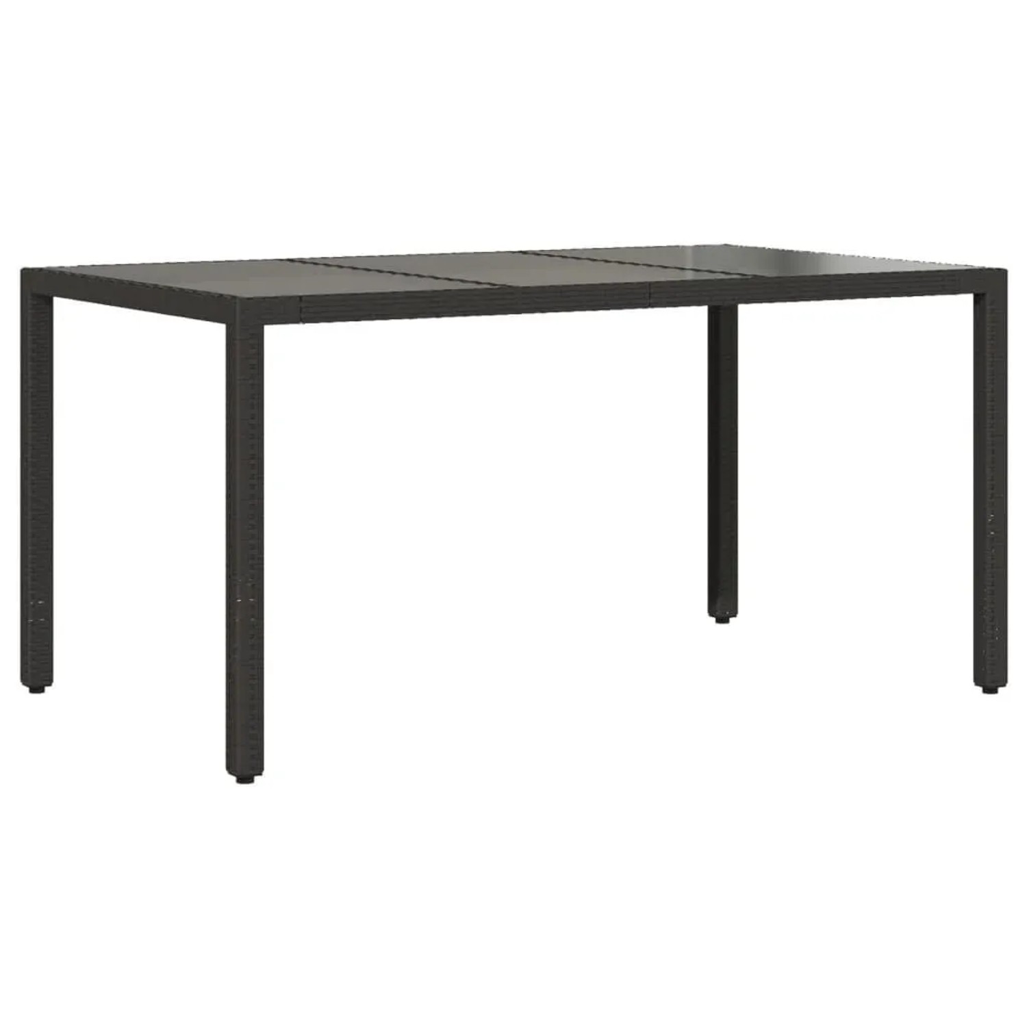 Furnicato Gartentisch Mit Glasplatte Schwarz 150x90x75 Cm Poly Rattan