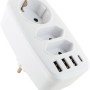 Schwaiger Adapter Schuko/Eurostecker mit USB-Anschlüssen zum Laden mobiler Geräte.