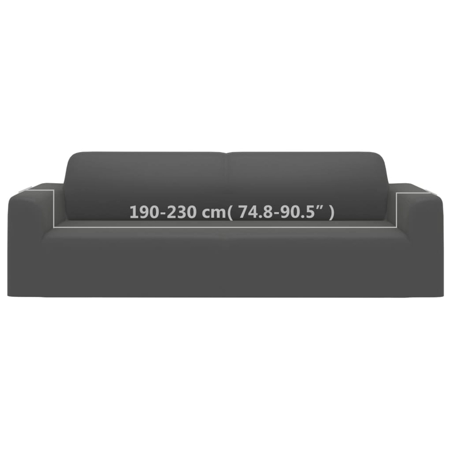 Anthrazitfarbene Stretch Sofahusse für 3-Sitzer Sofas aus Polyester-Jersey.