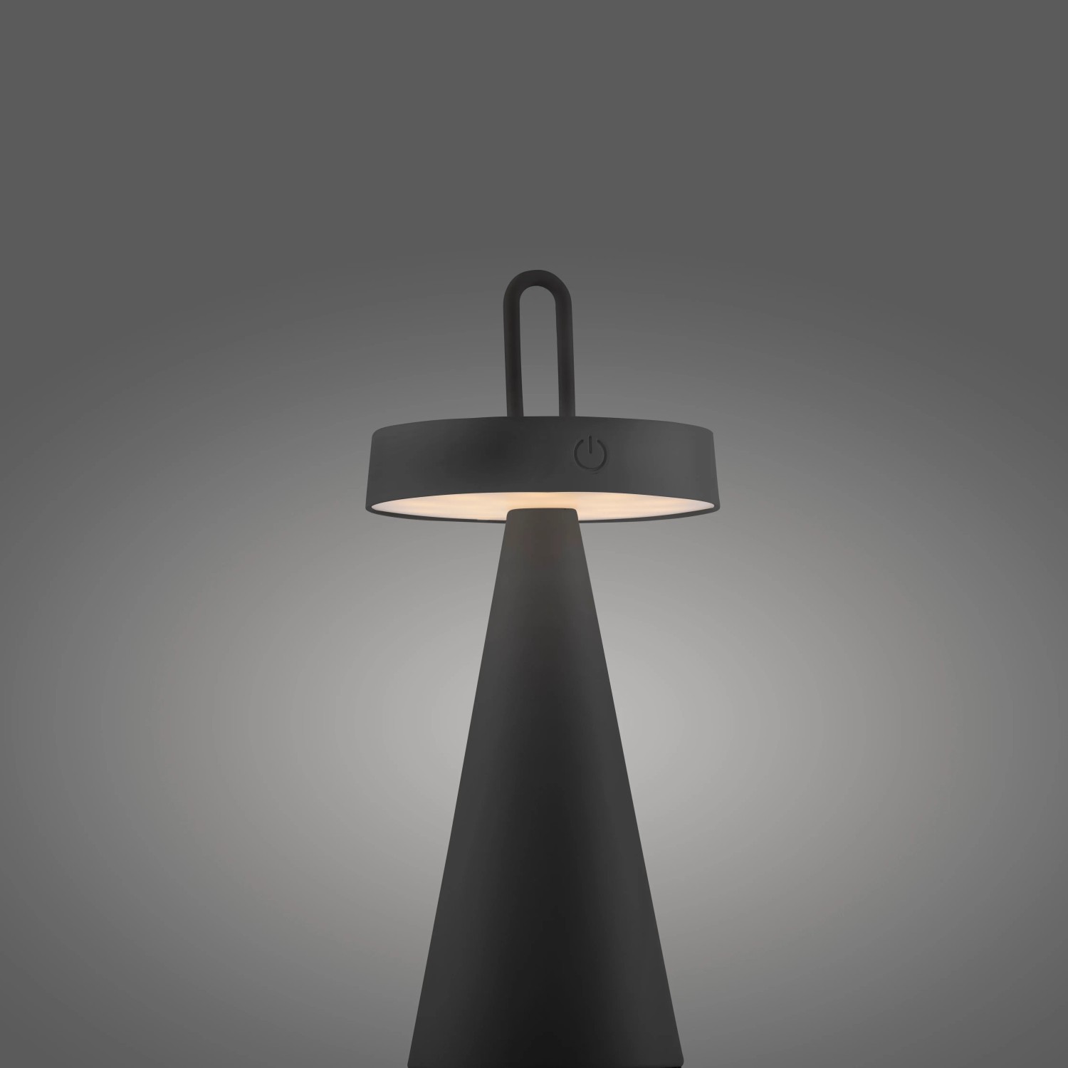 Schwarze LED-Akku-Tischleuchte Alwa, 28,9 cm hoch, für Innen und Außen. Dekoleuchte mit Touchdimmer.