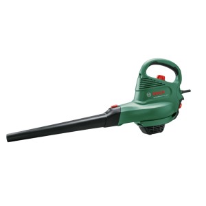 Grüner Bosch UniversalGarden Tidy 3000 Elektro-Laubsauger. Leistungsstarker Gartensauger mit langem Saugrohr.