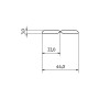 Technische Zeichnung: Egger Faltleiste Decowall FL001 Namur, Maße 44x22x3 mm.