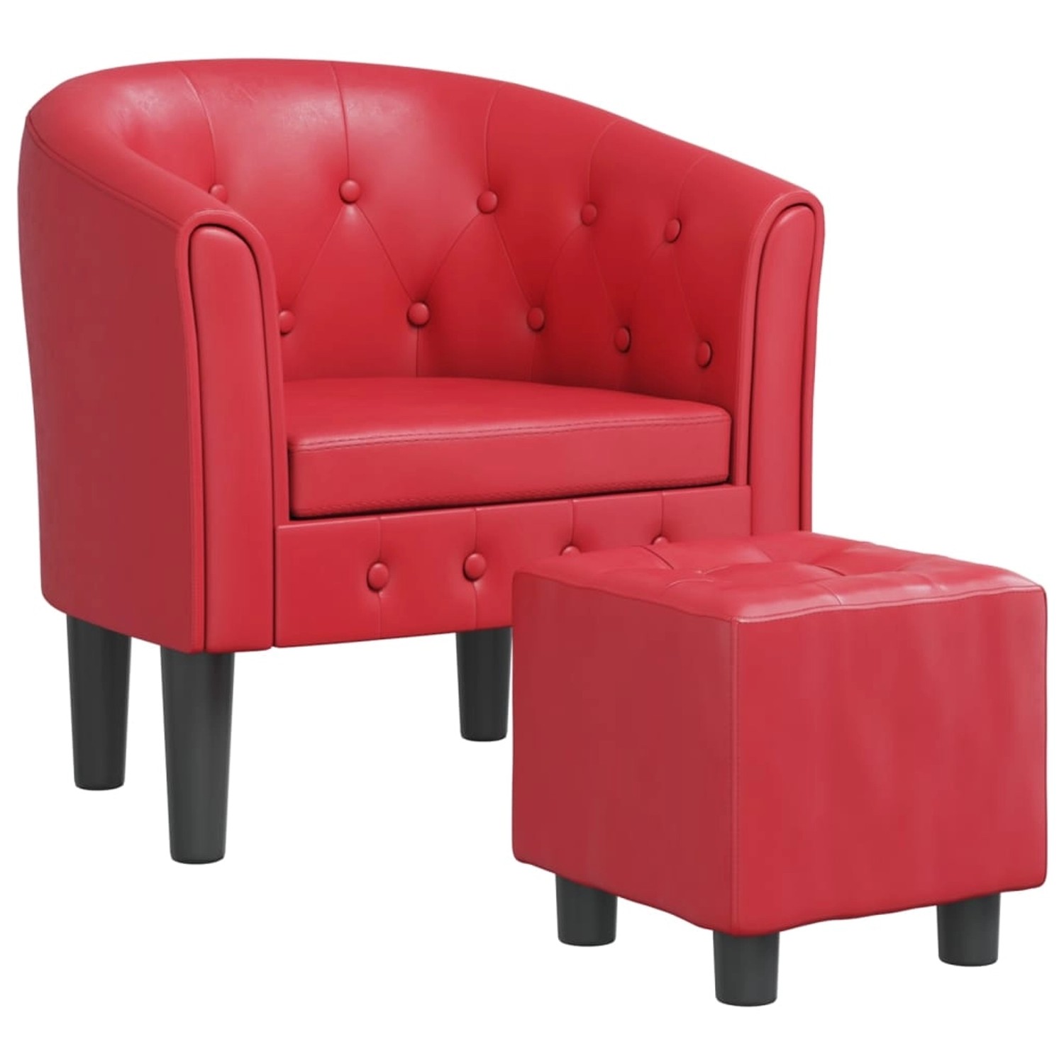 vidaXL Clubsessel mit Fußhocker Rot Kunstleder Modell 1 günstig online kaufen