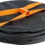 Zusammengefalteter OBI Gartensack Pop-Up, 170 l, mit orangefarbenem Gurt.