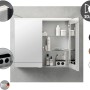 Fackelmann Spiegelschrank B.Perfekt, 100 cm, weiß, mit Softclose-Türen und Aufsatzleuchte.