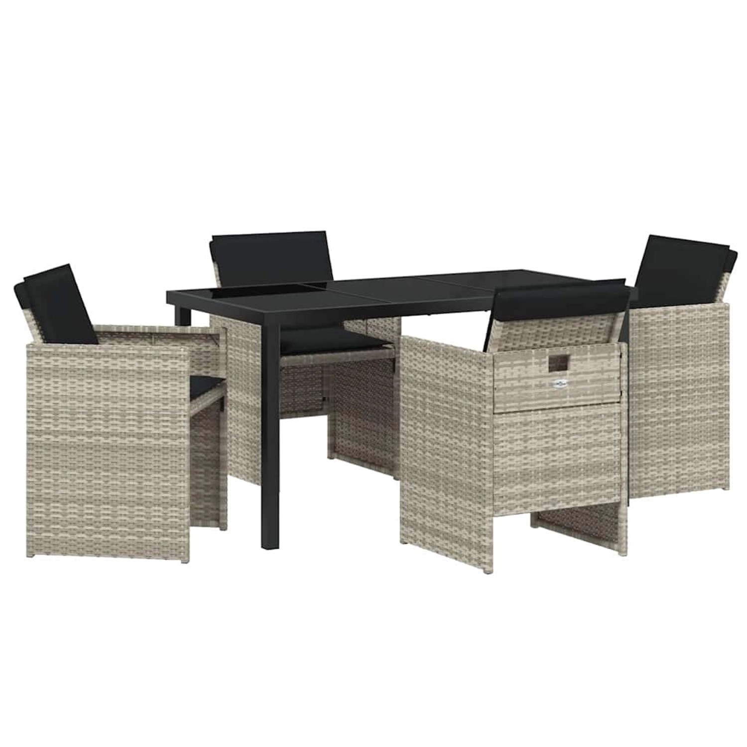 vidaXL Garten Essgruppe 5-Tlg Hellgrau Poly Rattan 3380610 günstig online kaufen