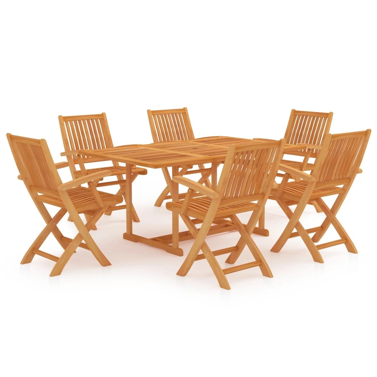 vidaXL 7-Tlg Garten-Essgruppe Massivholz Teak 3059550