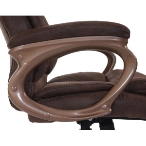 Proregal Bürostuhl Tom HxBxT 120x68x74 cm Sitzhöhe 45cm Wildleder-Optik Taupe-Braun Schreibtischstuhl Drehstuhl Chefsessel