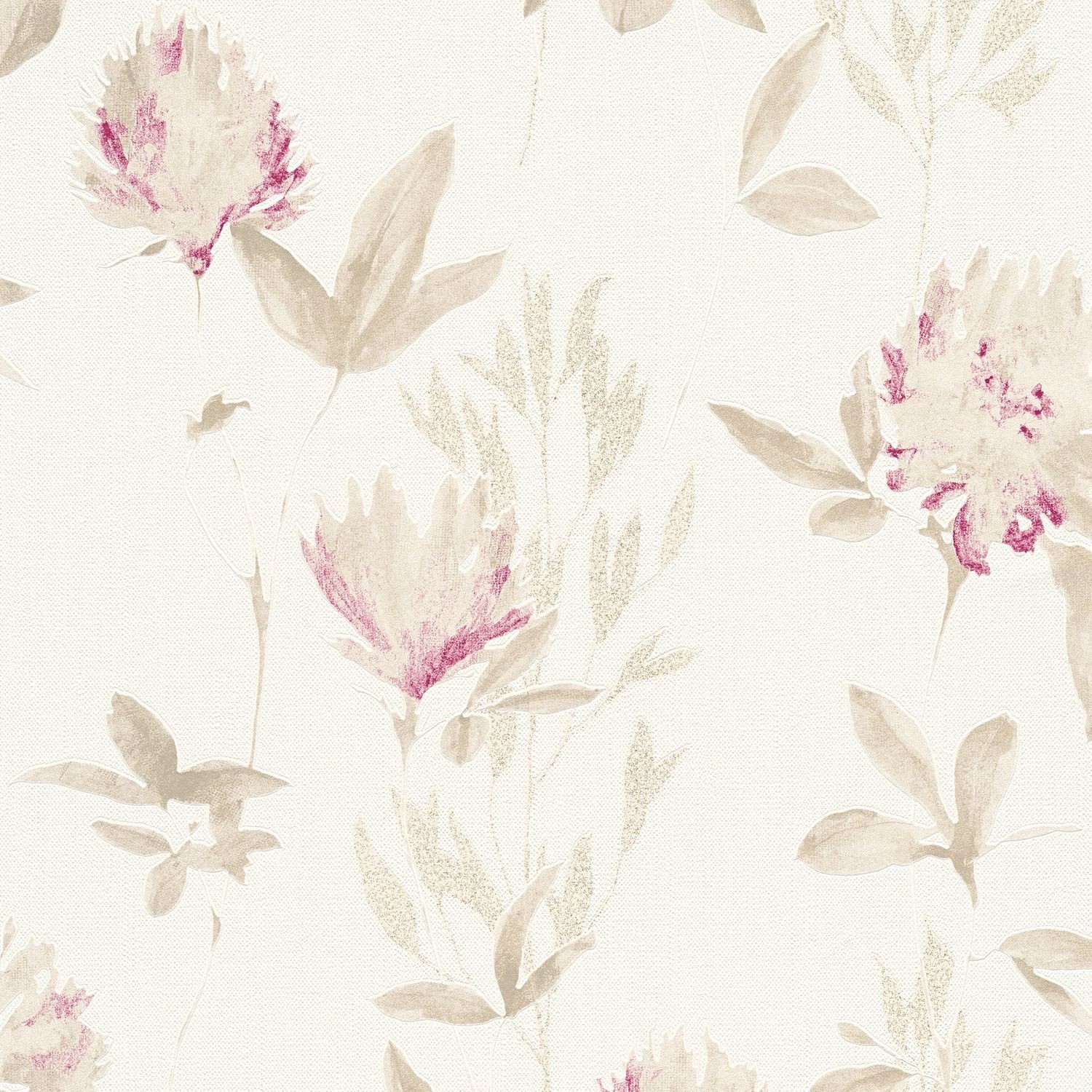 PROFHOME 344983-GU Blumen Tapete Floral Matt Beige Violett Bronze 0,53 m x günstig online kaufen